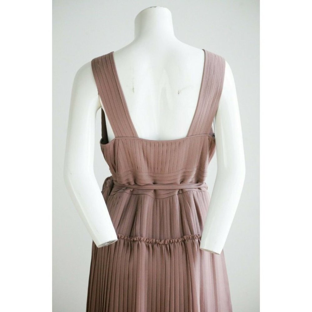 Burberry Mauve Pleated Midi Wrap Dress - Picture 10 of 12